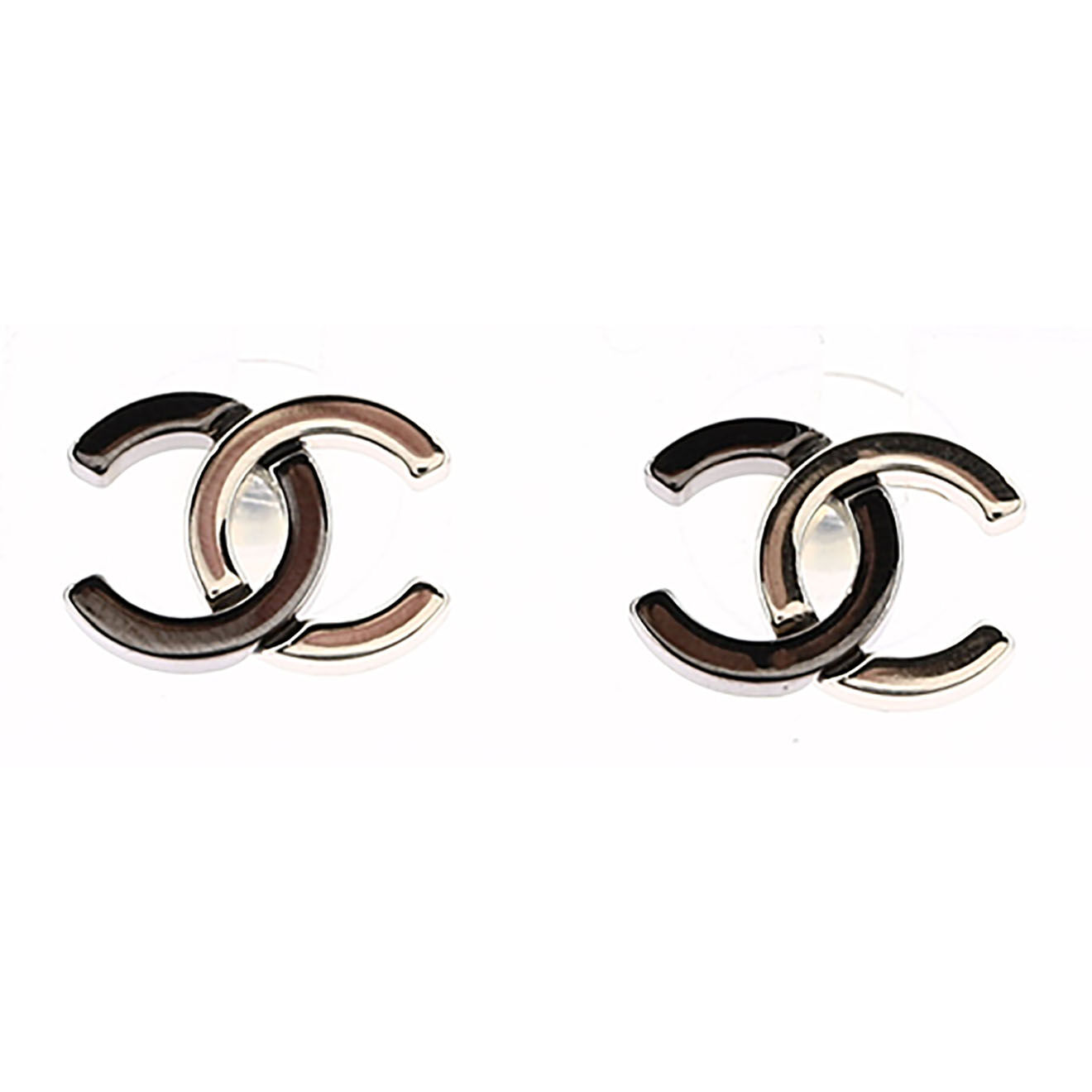 Chanel Boucles d'oreilles anthracite/doré - Neuf sans étiquette