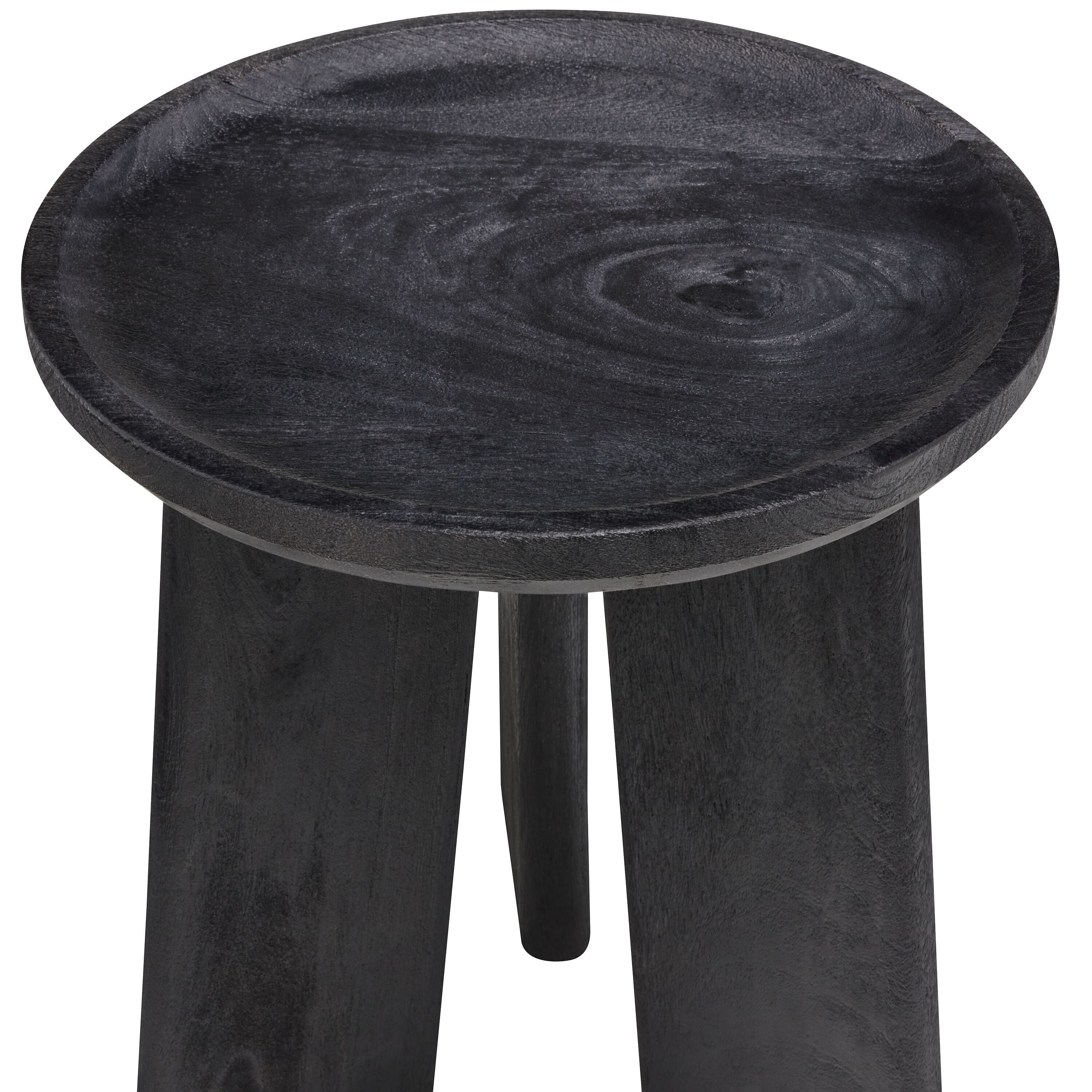 GARY Beistelltisch MangoschwarzØ42xH42cm - Schwarz / B: 42.0 cm x T: 42.0 cm x H: 42.0 cm