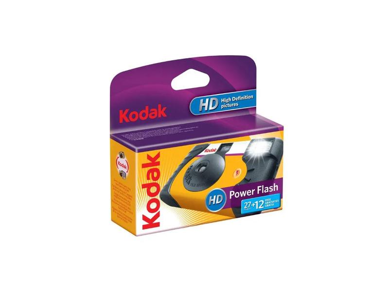 Kodak Einwegkamera Power Flash 27   12 Einwegkamera mit Blitz und Farb-Negativ-Film ISO 800/30°