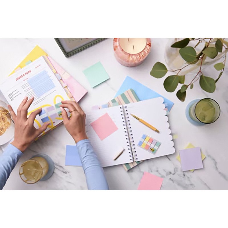 Marque-pages rigide uni Pastel Post-It - distributeur de 36 feuilles