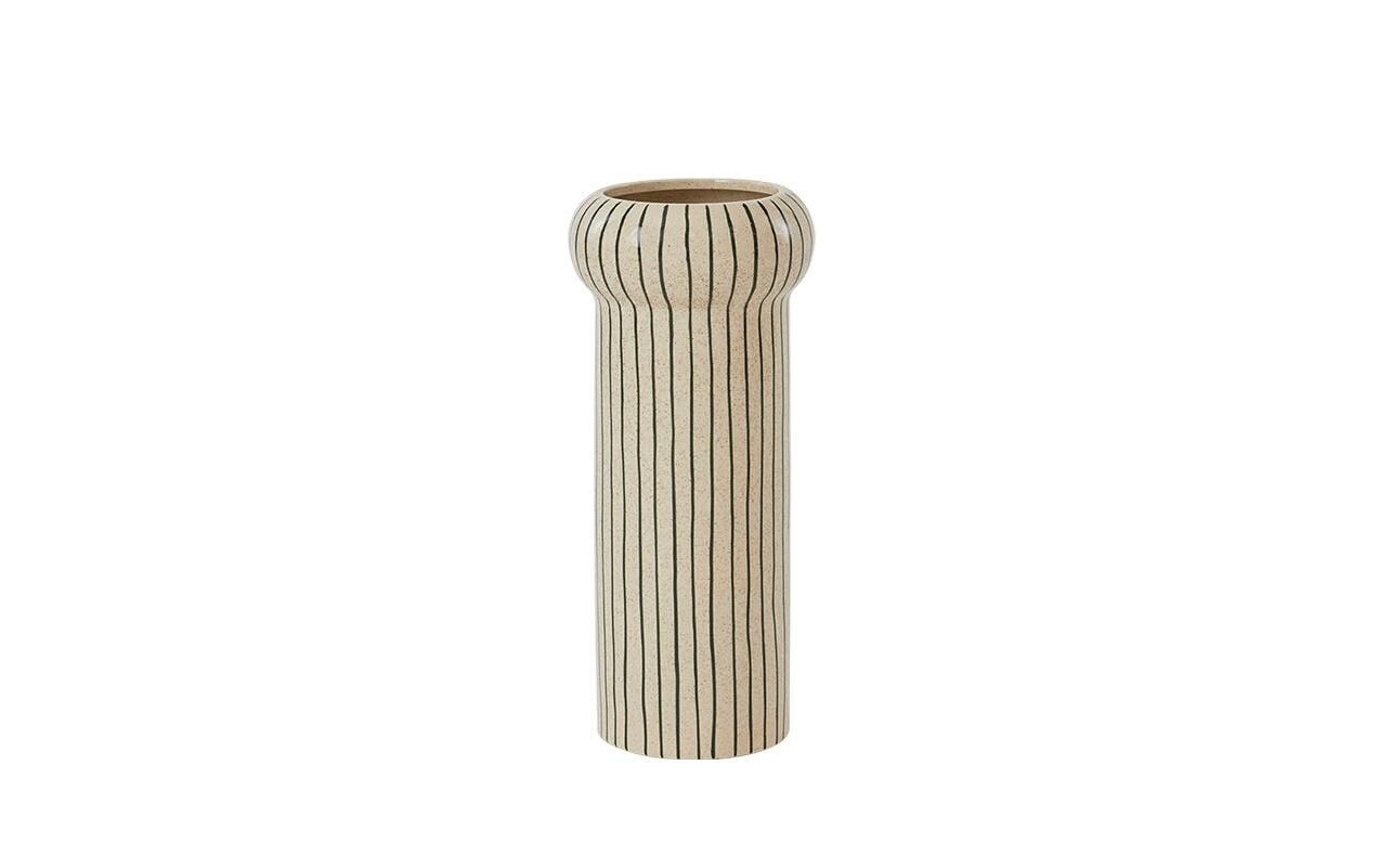 Vase Aki 42 cm, Alt Weiss/DunkelgrünBodenvase aus Steingut