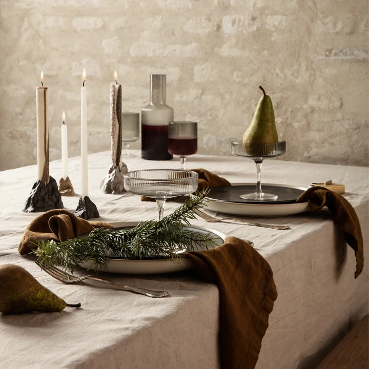 Ferm Living - Stone Kerzenhalter small, Aluminium
