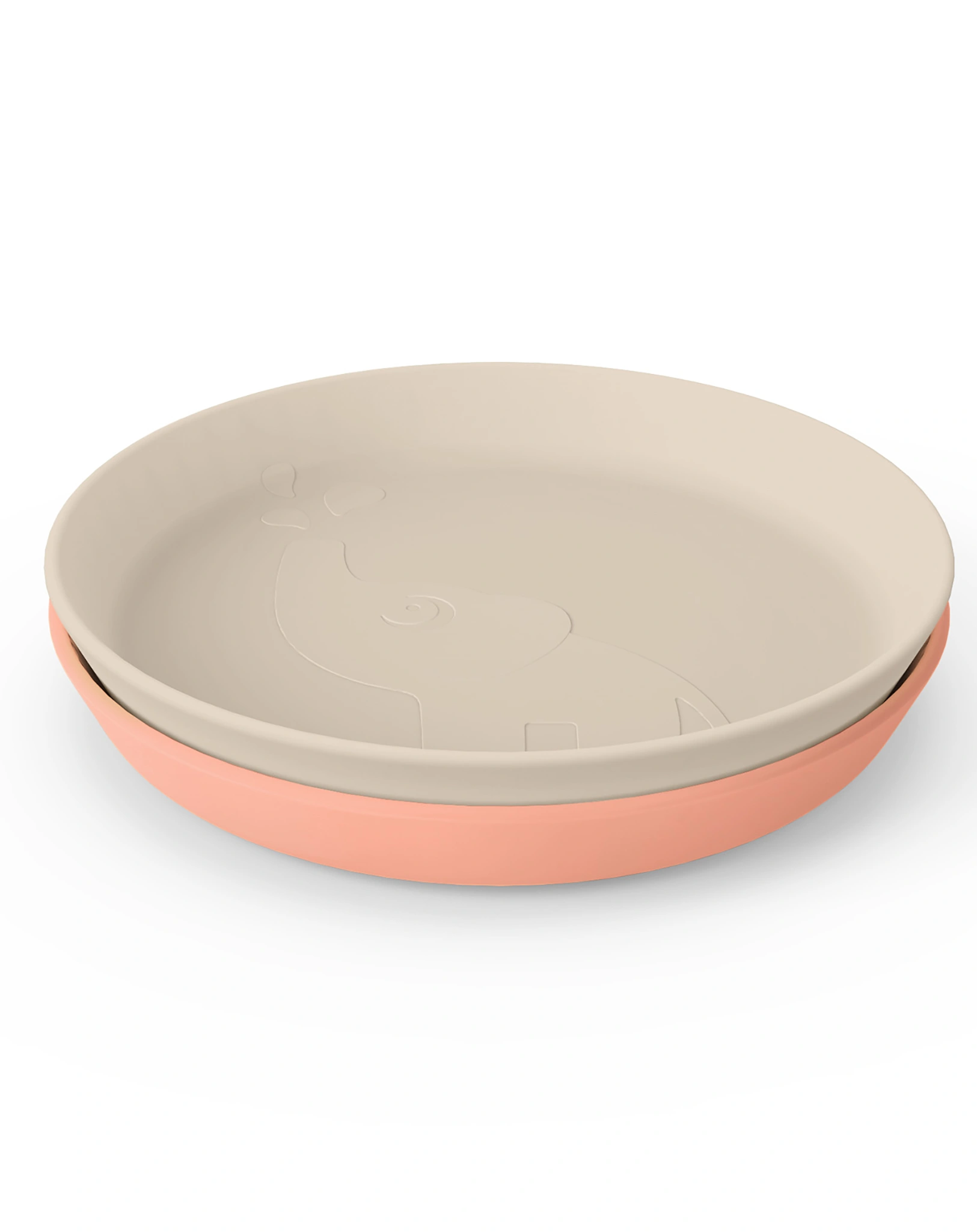 Kunststoff-Teller KIDDISH - ELPHEE 2er Pack in sand