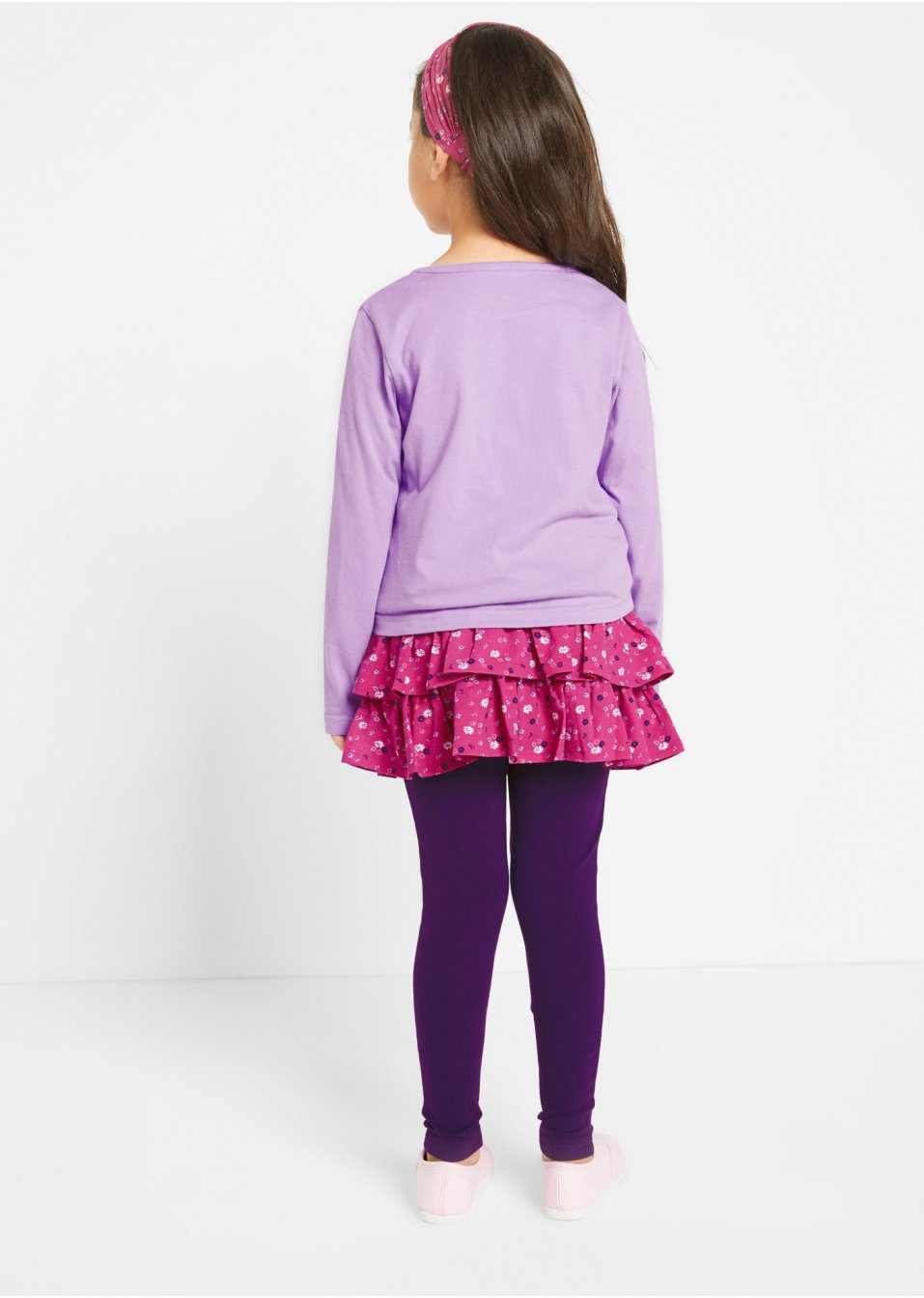 T-shirt, jupe, legging, bandeau de cheveux (Ens. 4 pces.) fille
