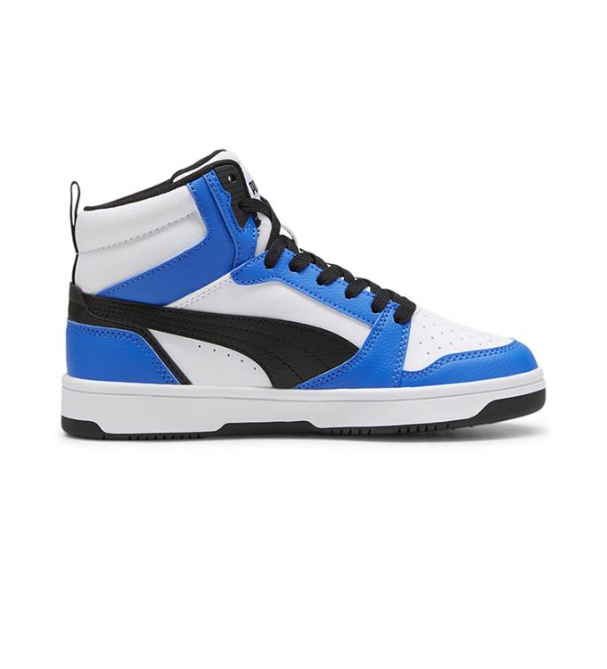PUMA PUMA REBOUND V6 MID JR 393831 PUMA-WHITE-PUMA-BLACK-RACING-B