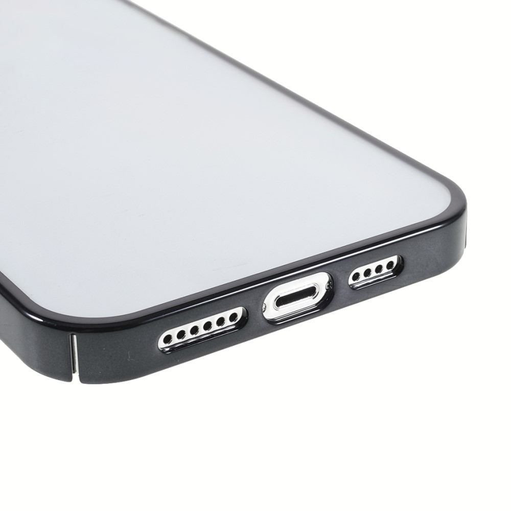 iPhone 13 Pro Hardcase Hülle mit Galvanisiertem Rahmen - Schwarz / Transparent