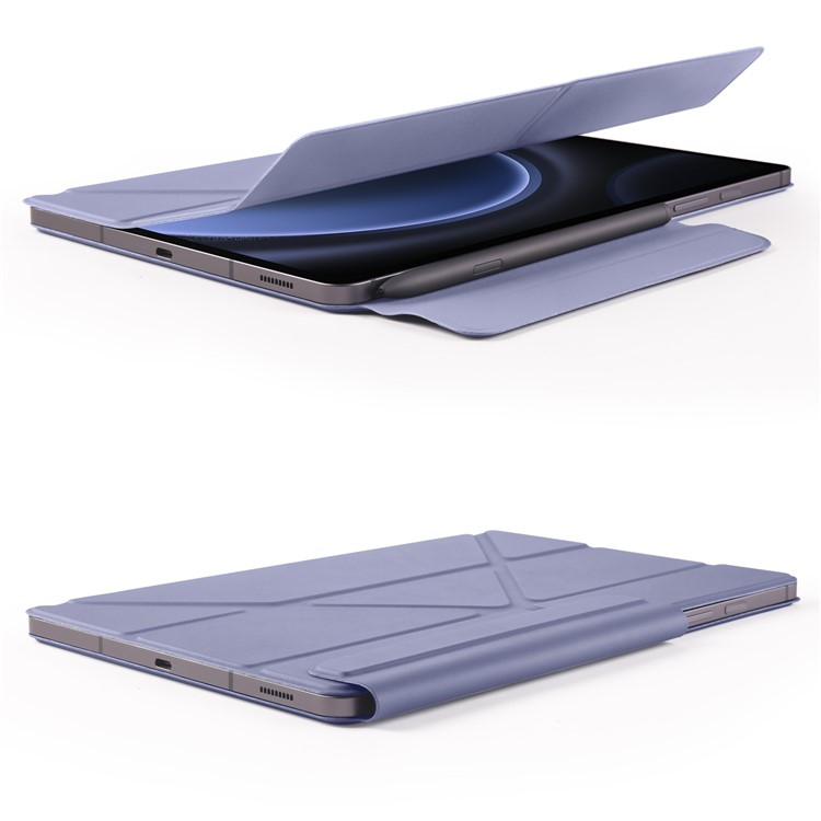 Samsung Galaxy Tab S10 Lite / S10 FE / Tab S9 FE / Tab S9 Smart Cover Leder Tasche Schutzhülle Magnetcover Origami Flip Case - Lila
