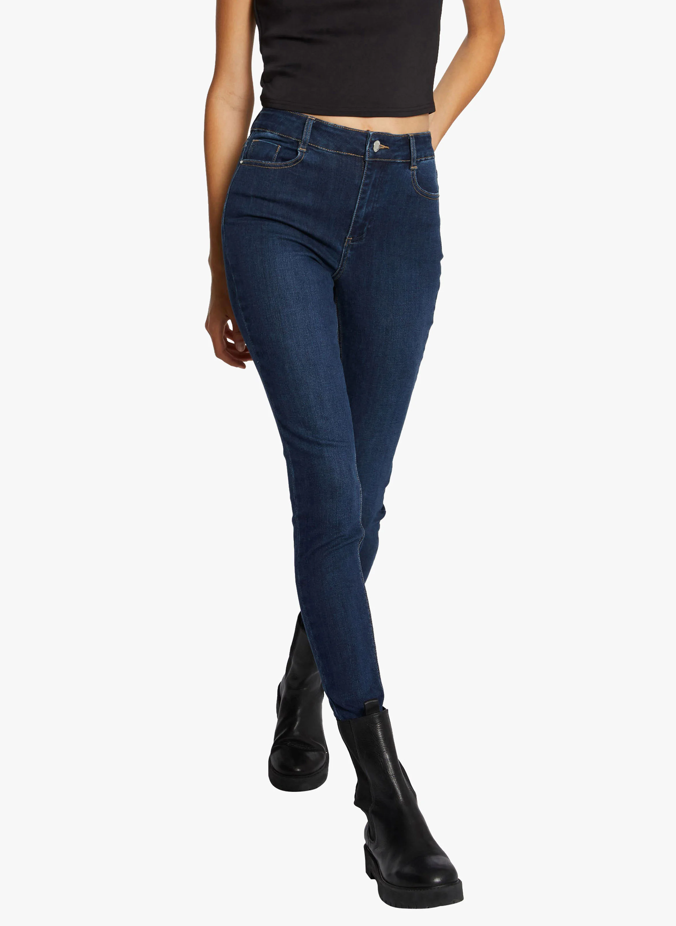PAM - Jeans slim taille haute 7/8ème | Bleu