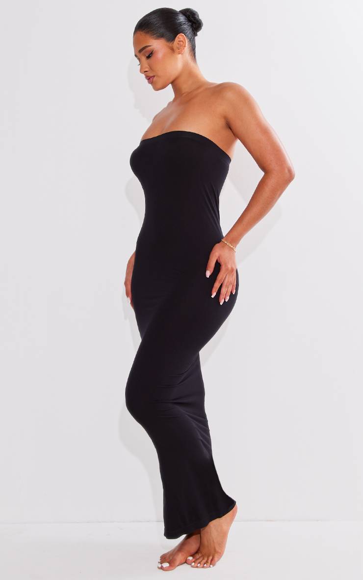 Noir Robe Maxi Bandeau Sans Couture Sculptante