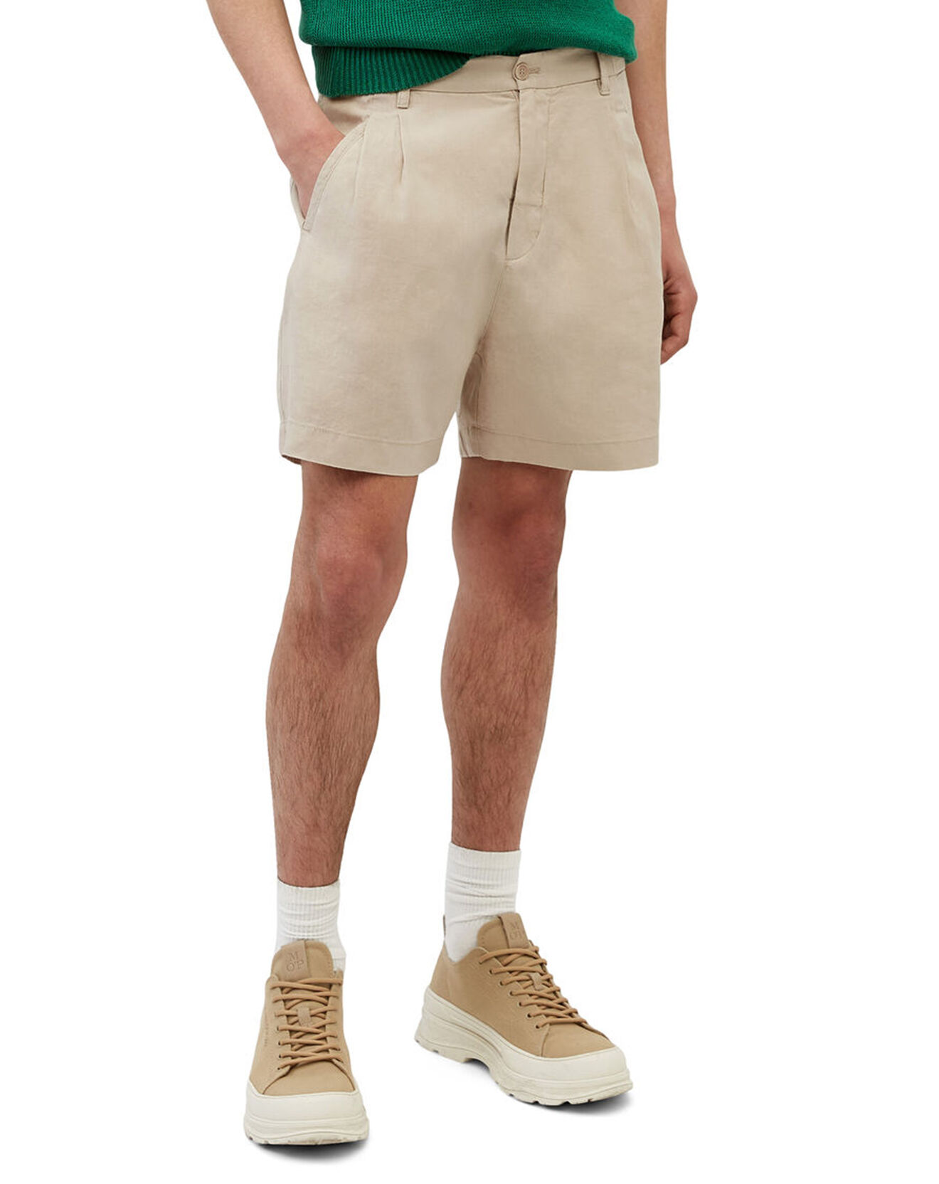Marc O'Polo Short 100% Lin Lavsjo Pinces beige