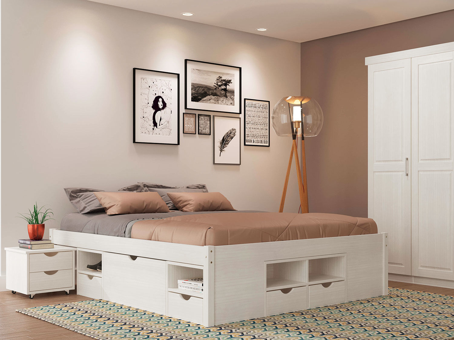 Funktionsbett TOM mit viel Stauraum