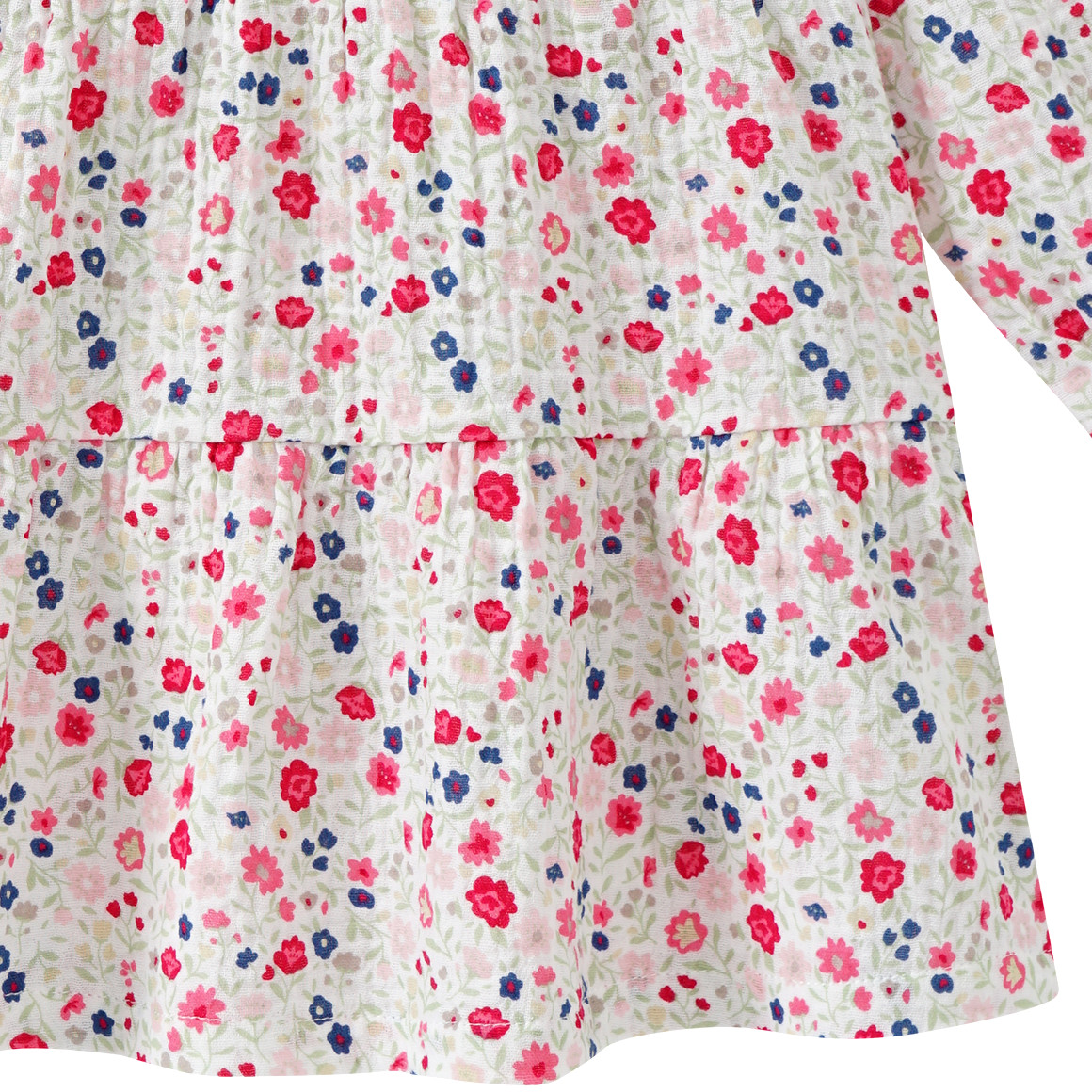 Topomini Baby Musselinkleid mit Blümchen-Print weiss / bunt