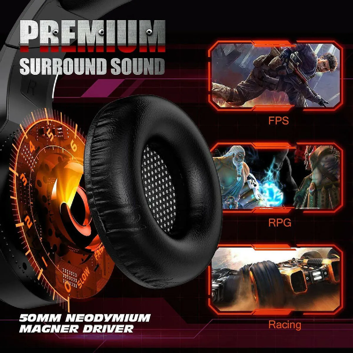 Chrono Casque Gaming PS4 - Noir