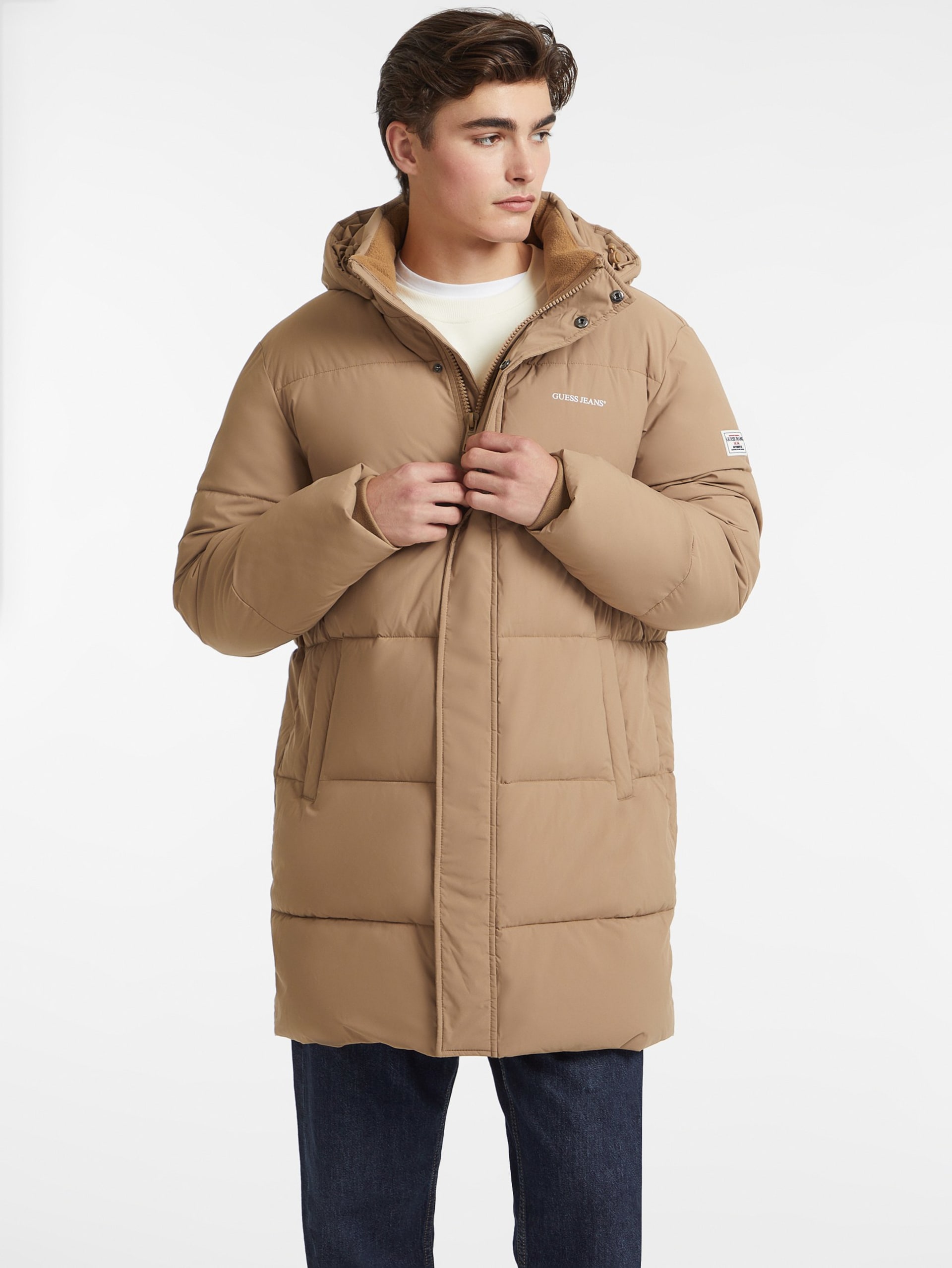 Jaqueta puffer de comprimento médio
