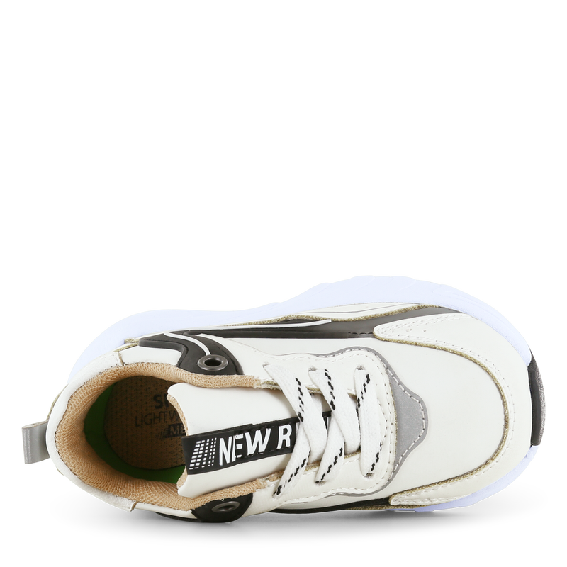 Shoesme sportief zwart-wit sneakertje Microleer | Jongens schoenen
