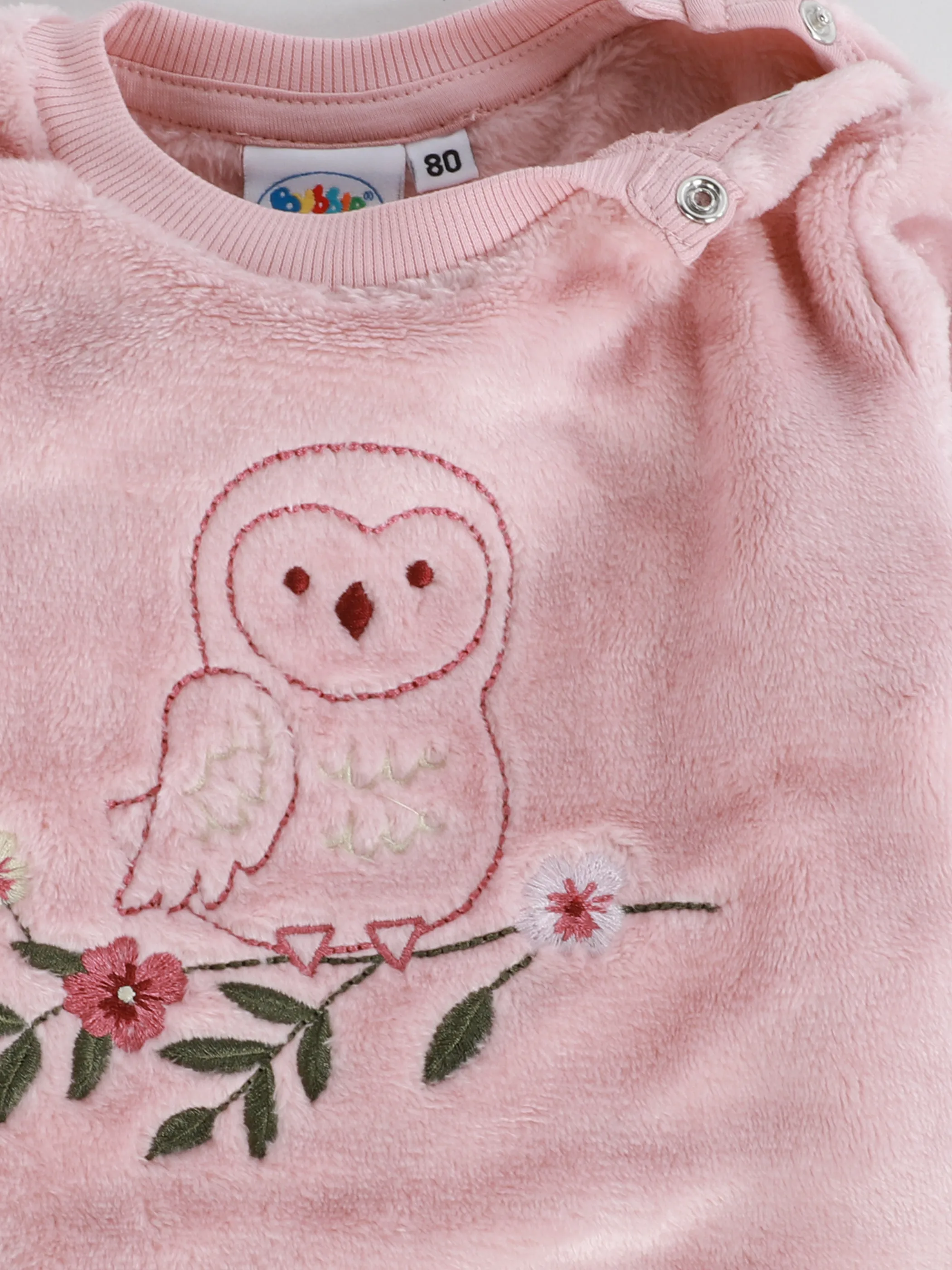 Mädchen Flauschshirt mit Stickerei