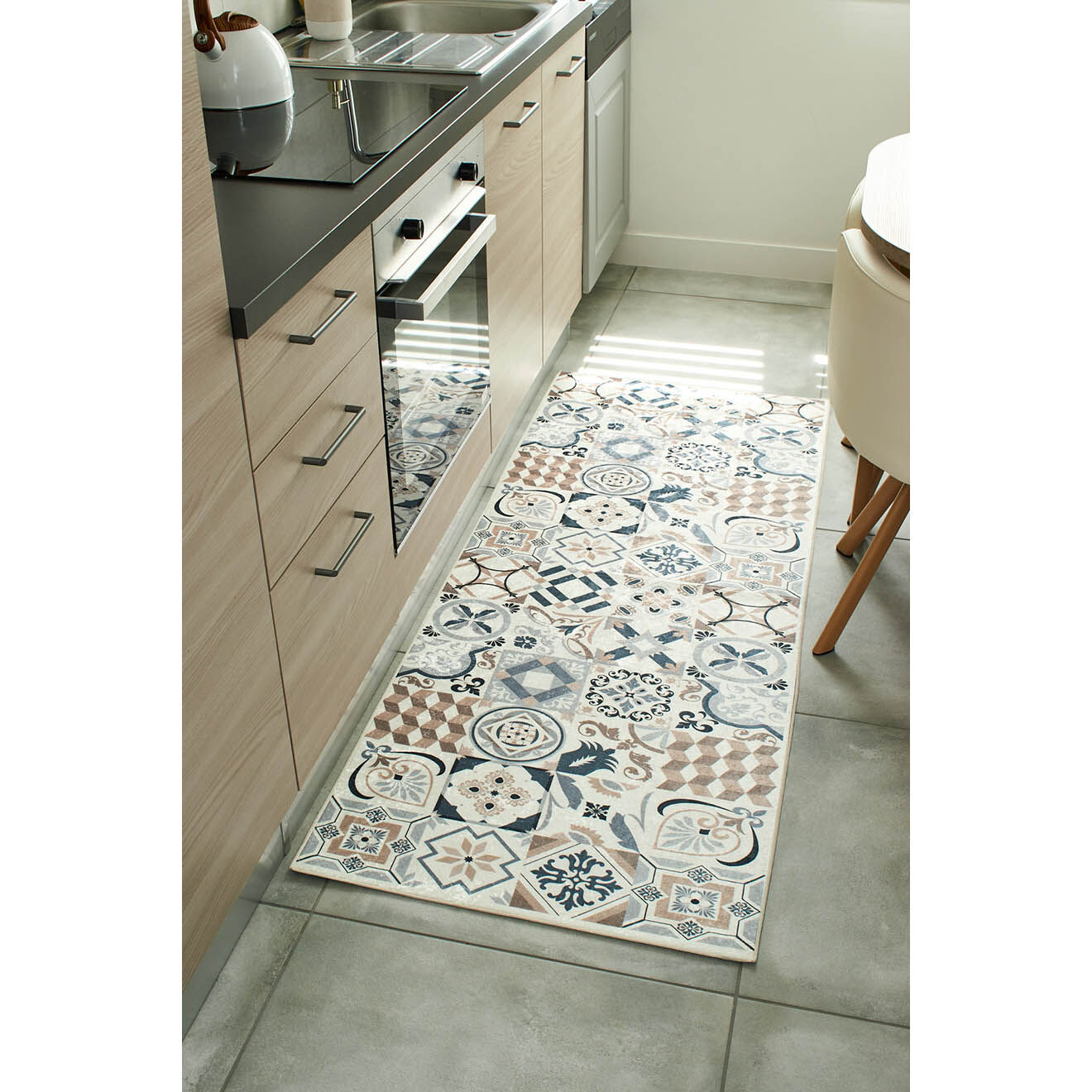 Nazar Rugs Tapis Azulejo 755 marron - 70x180 cm