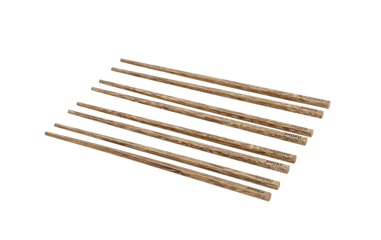 Essstäbchen Shoku 8-teilig, BraunStäbchen-Set aus Holz