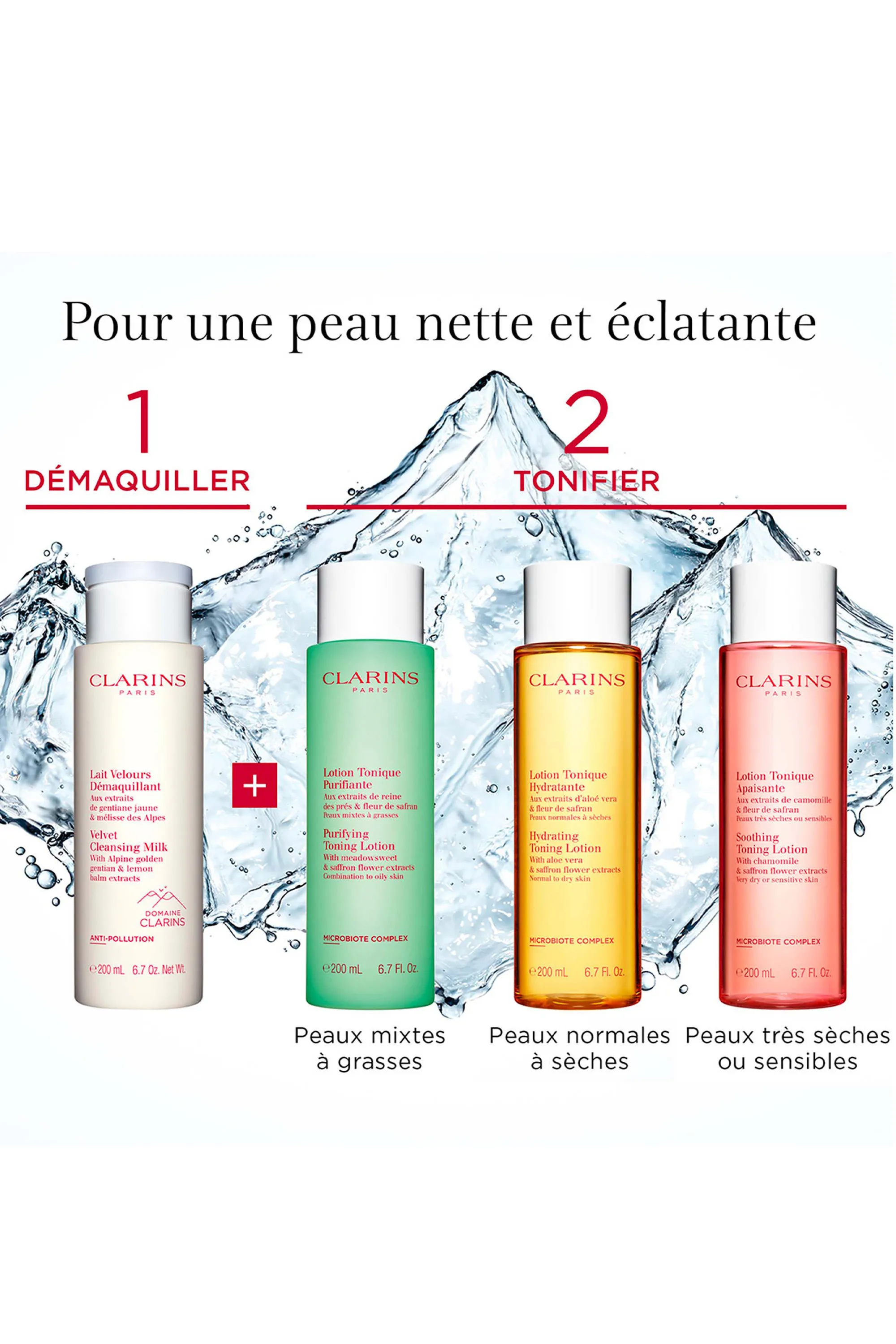 Clarins Lait velours démaquillant aux extraits de gentiane jaune & mélisse des Alpes-200 ml