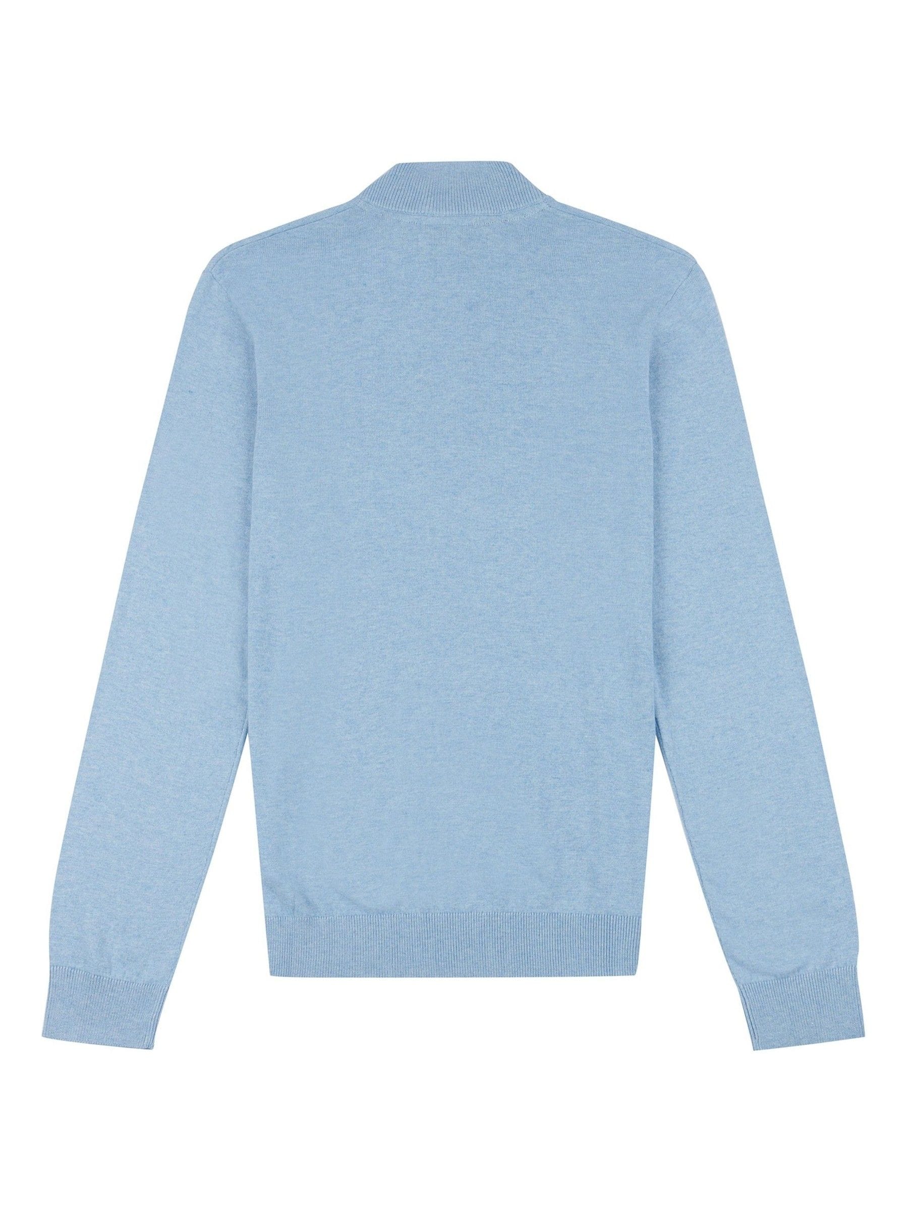Blauw - U.S. Polo Assn. Katoenen Opstaande kraag 1/4 gebreid met rits
