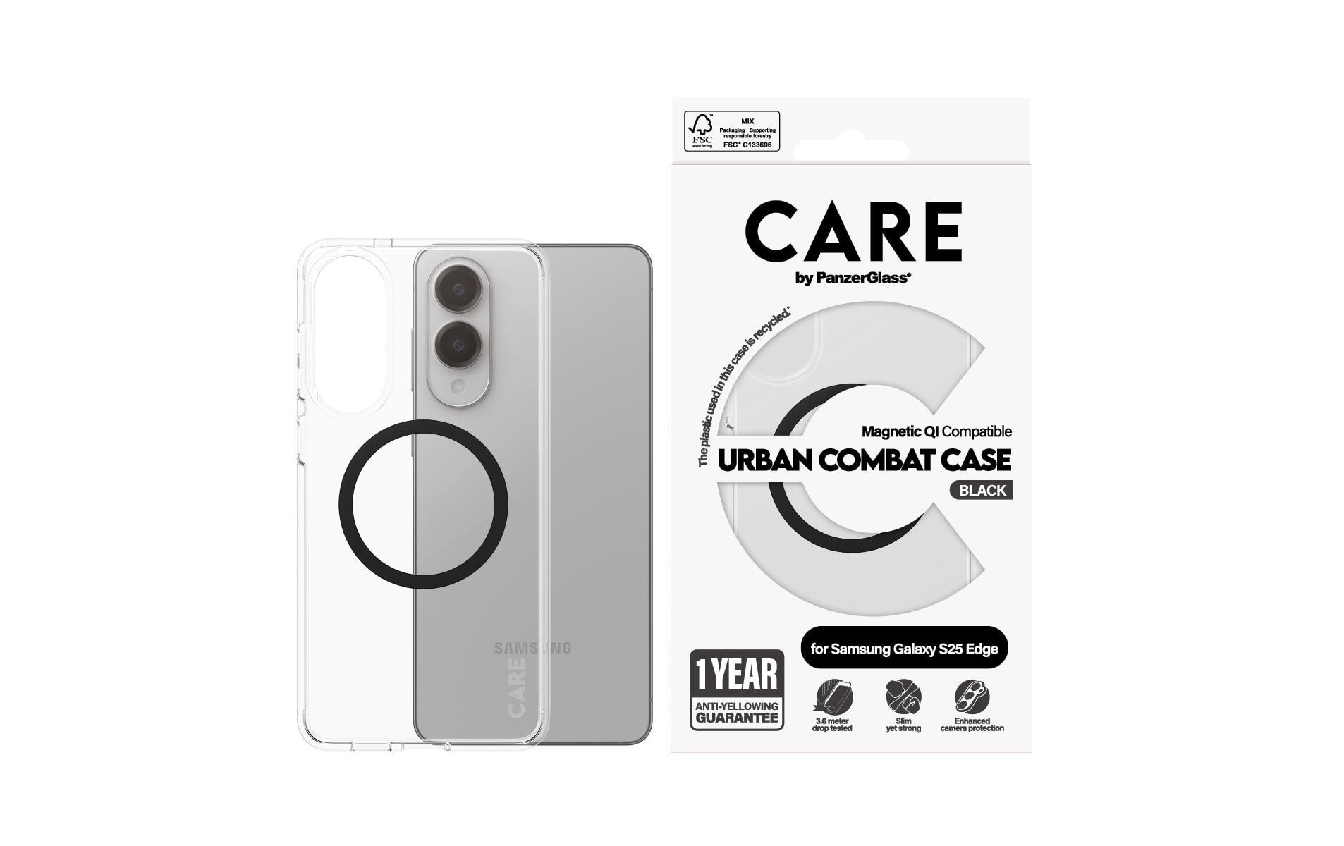 Back Cover Flagship Galaxy S25 Edge Transparent SchwarzSchutzhülle für das Samsung Galaxy S25 Edge