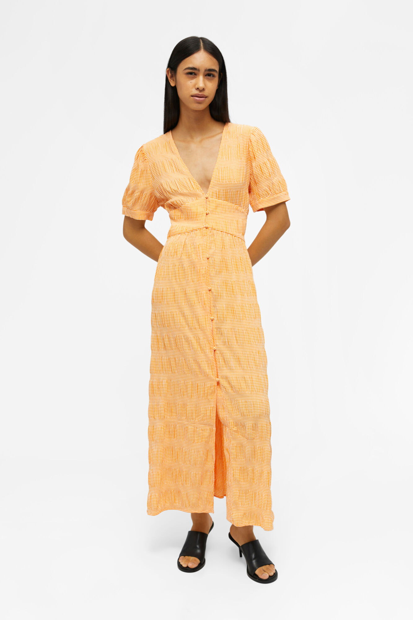 Vestido com botões na frente - Branco