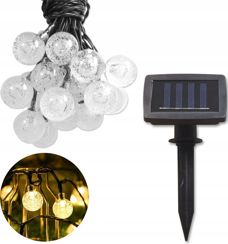 Prixa Sline - LED Lichtsnoer - Warm Wit - 20 LED-lampen - Zonne-energie