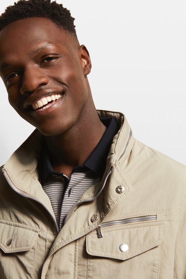 bugatti Langjacke mit Kapuze mit einrollbarer Kapuze