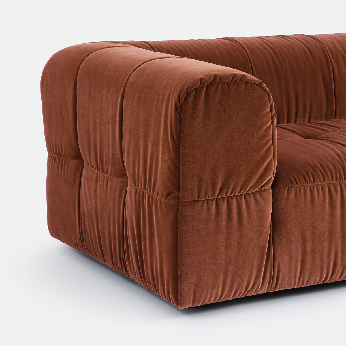LA REDOUTE INTERIEURS<br>Veludo superior reto de 3 lugares, LIZZY