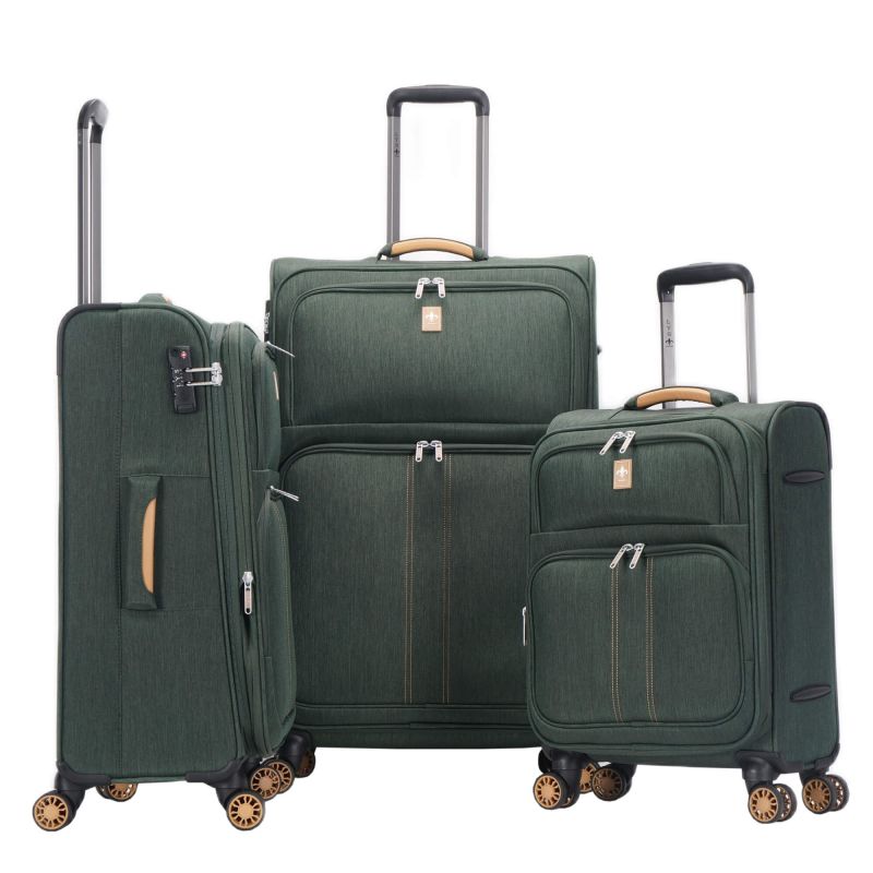 Lot de 3 valises souples 355 55, 67 et 77 cm Vert