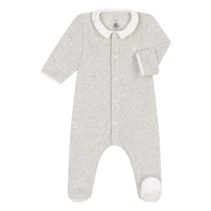 Petit Bateau Pyjama Malotelli Velours | Gris chiné