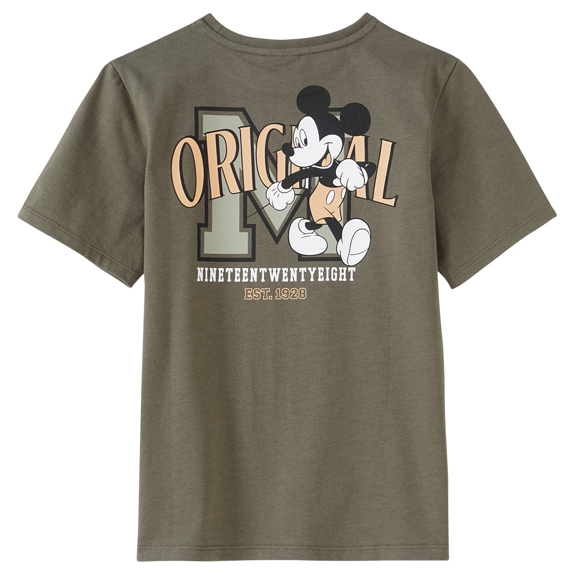 Jonas Nielsen Micky Maus T-Shirt mit Rücken-Print oliv