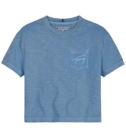 Tommy Hilfiger T-Shirt - Script Pocket - Blåe Crush