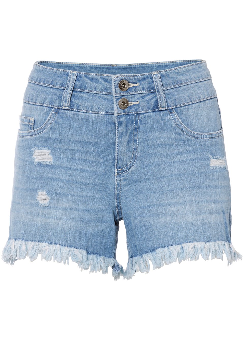 Short en jean avec base effilochée