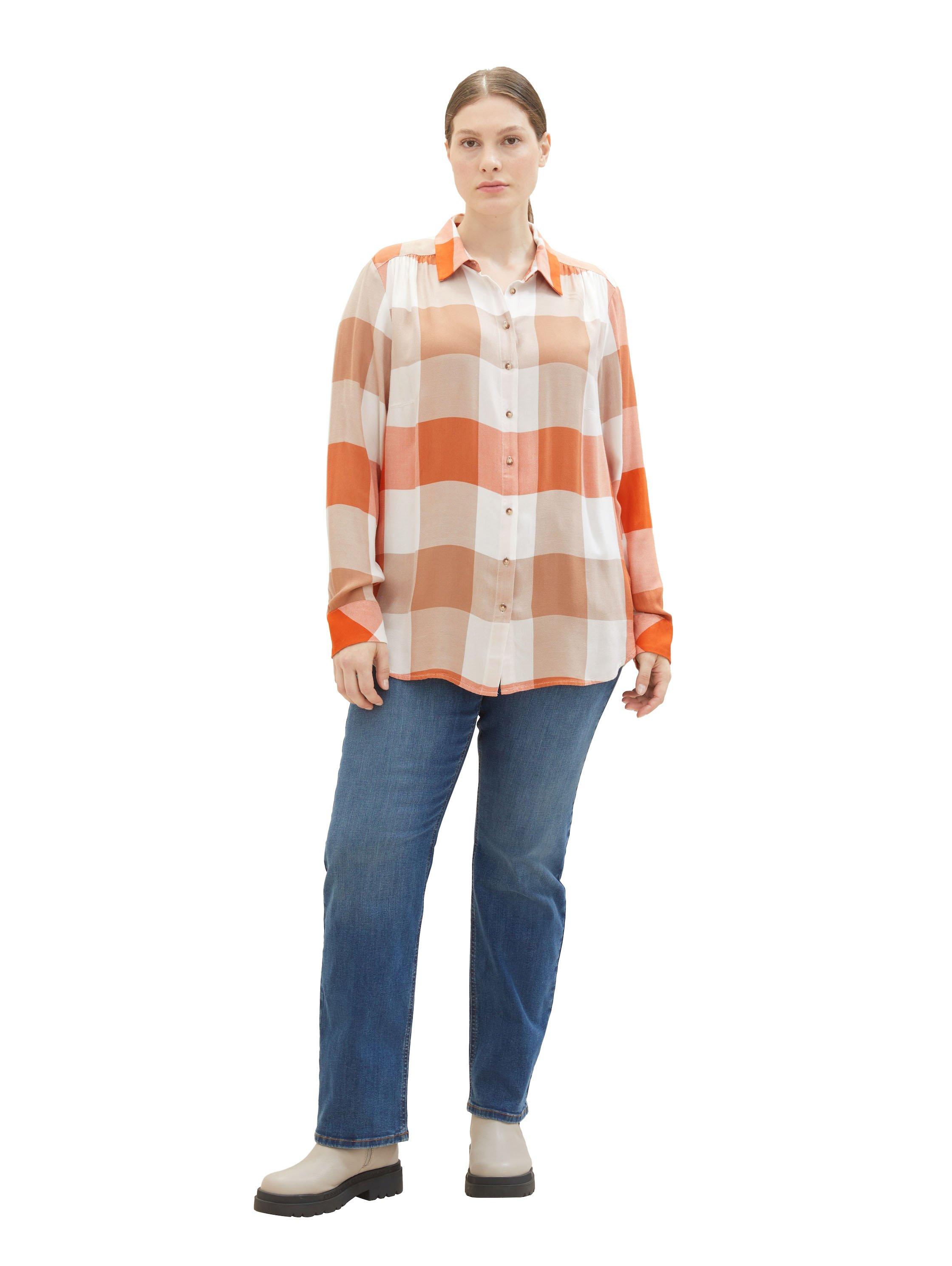 Bluse mit Karomuster, aus Viskose