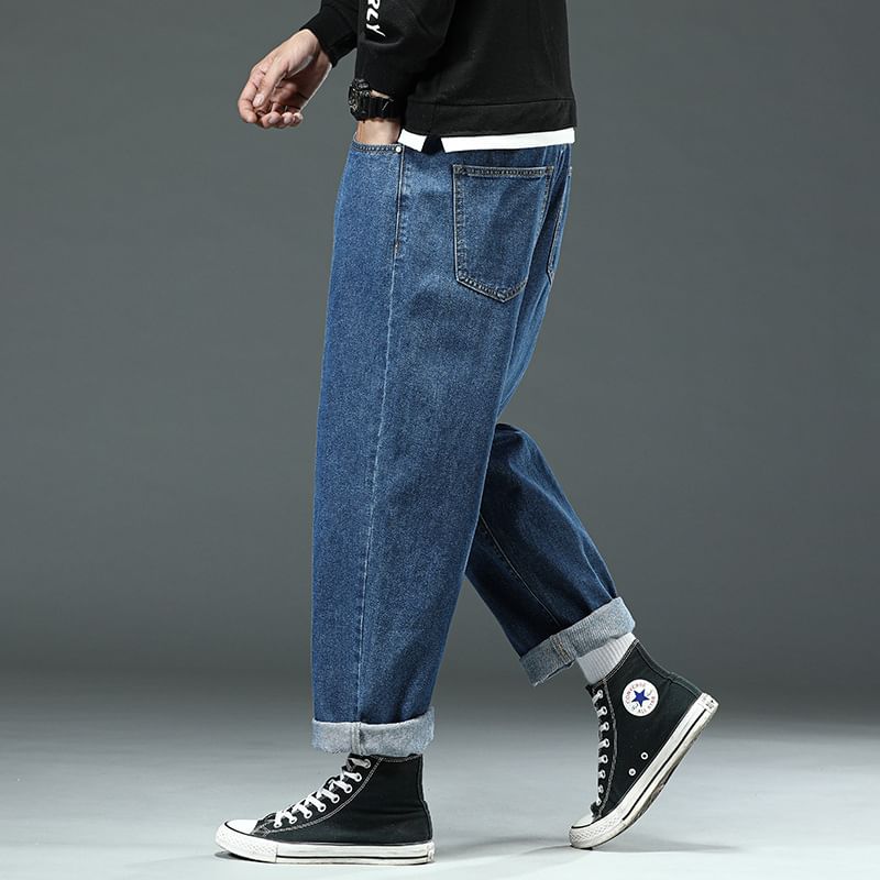 Denimic - Mid Rise Washed Baggy Jeans
