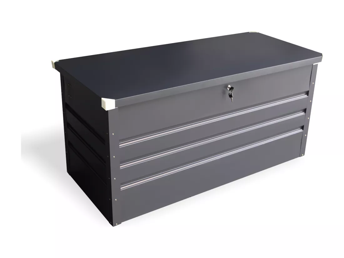 Coffre de rangement gris en acier 131x61x62 cm CASEO