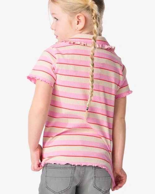 t-shirt enfant avec col polo rose