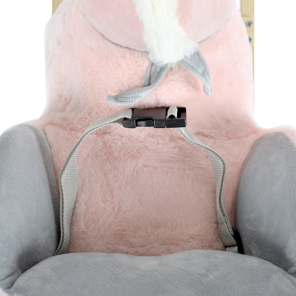 Moni Plüsch Schaukeltier Cookie WJ-6187, Schaukelpferd, Musikfunktion, bis 30 kg rosa