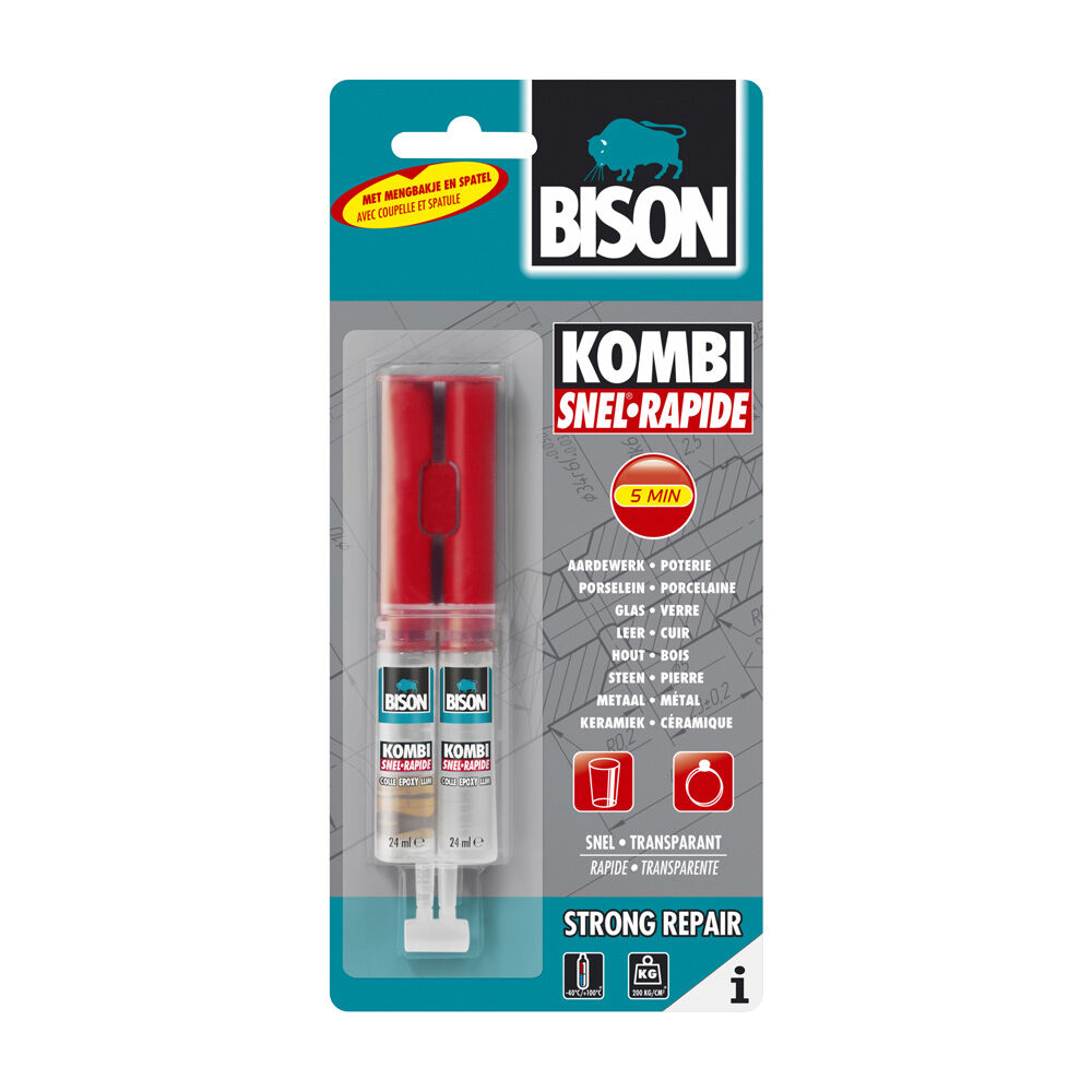 Bison Kombi Snel Epoxylijm - 24 Milliliter