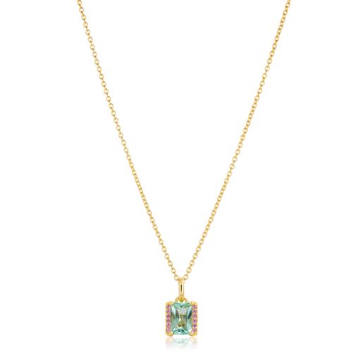 Sif Jakobs Jewellery Roccanova Medio Halskæde, 18C Gold Plated/Pink/Turquoise, 45 cm