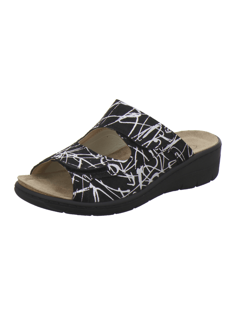 Hallux Pantoletten Damen Wechselfußbett schwarz