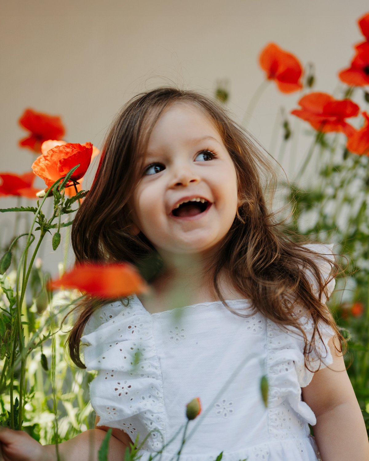 Kjole Barn m/ Broderte Blomster – 100% Bomull | HCKaroline