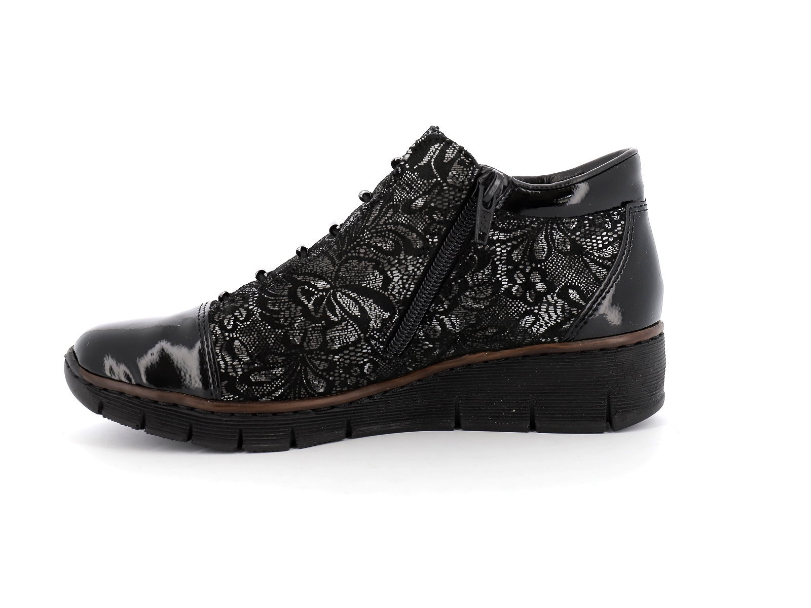 Rieker-53778 Synthétique Noir
