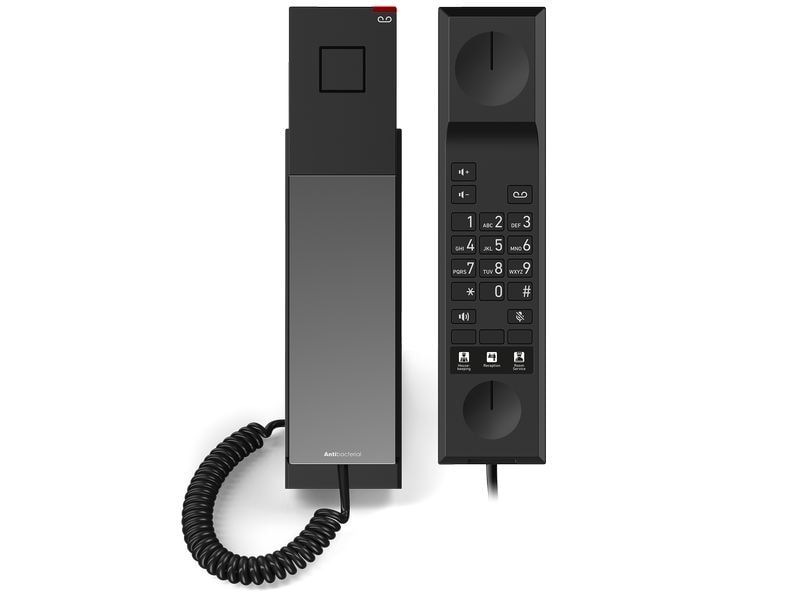 snom Tischtelefon HD300 SIP-Hoteltelefon Schwarz Hotel-/Gästezimmer-Telefon