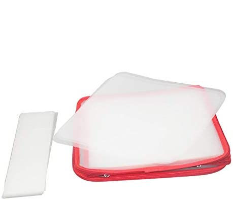 (31x31x28cm) Robuste Aufbewahrungs Box für Standard Christbaum Kugeln Weihnachts Organizer Tasche mit Griff - Transparent / Rot