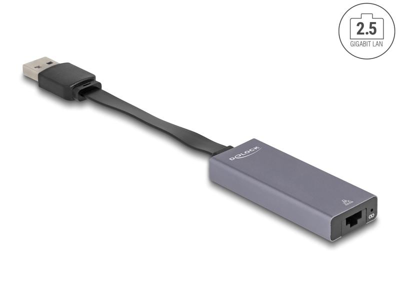 Delock Netzwerk-Adapter USB Typ-A - RJ45, 2.5 Gbps Delock USB Typ-A Adapter zu 2.5 Gigabit LAN slim