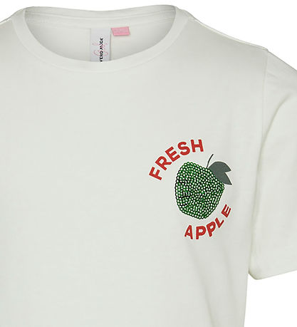 Vero Moda Girl T-shirt - VmEllie - Snow White/W. Balsam Green