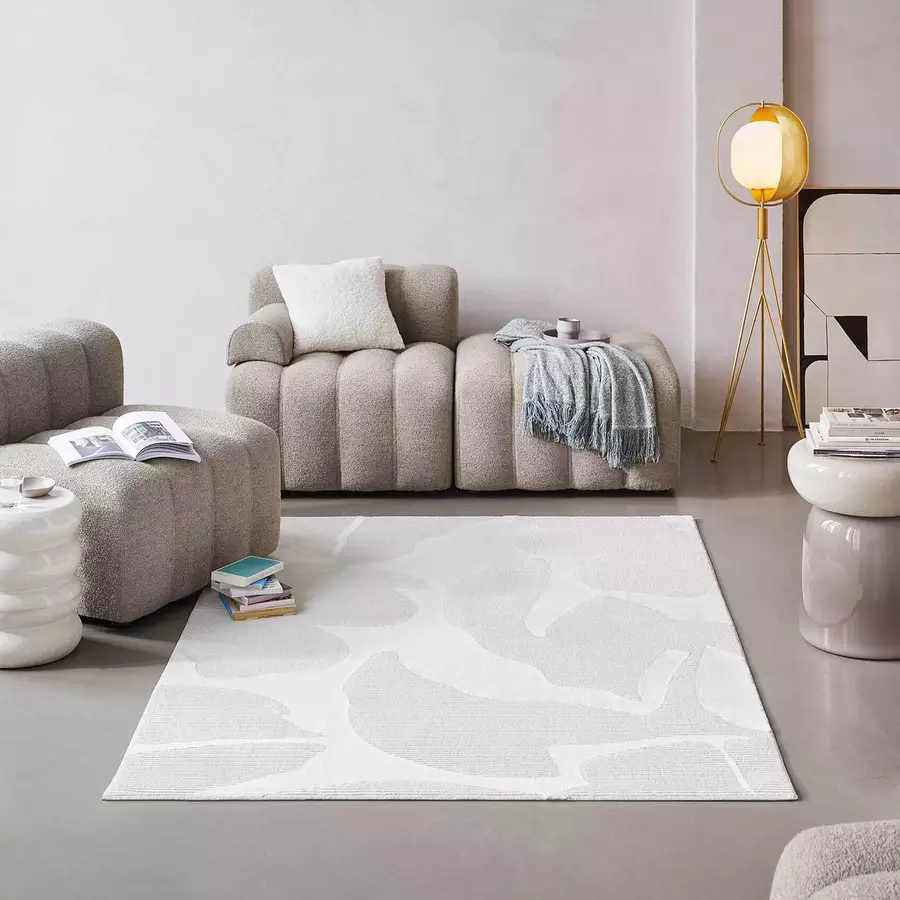 Esprit Kurzflorteppich Sara weiß, creme beige