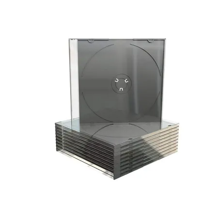 MediaRange CD-Leerhülle, schmal, Slimcase, für 1 CD, transparent/schwarz, 10 Stück